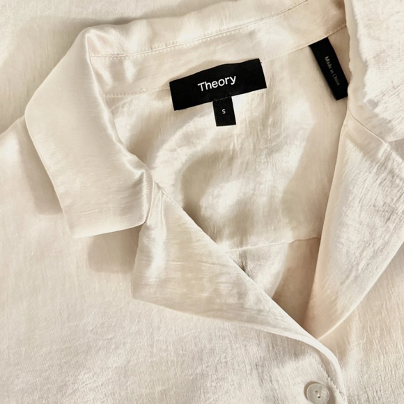 NEW - Theory Satin Camp Shirt - Picture 2 of 7